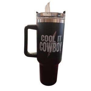 Steel Insulate Cup 40oz Black Cool It Cowboy - Lightning Print Stainless
